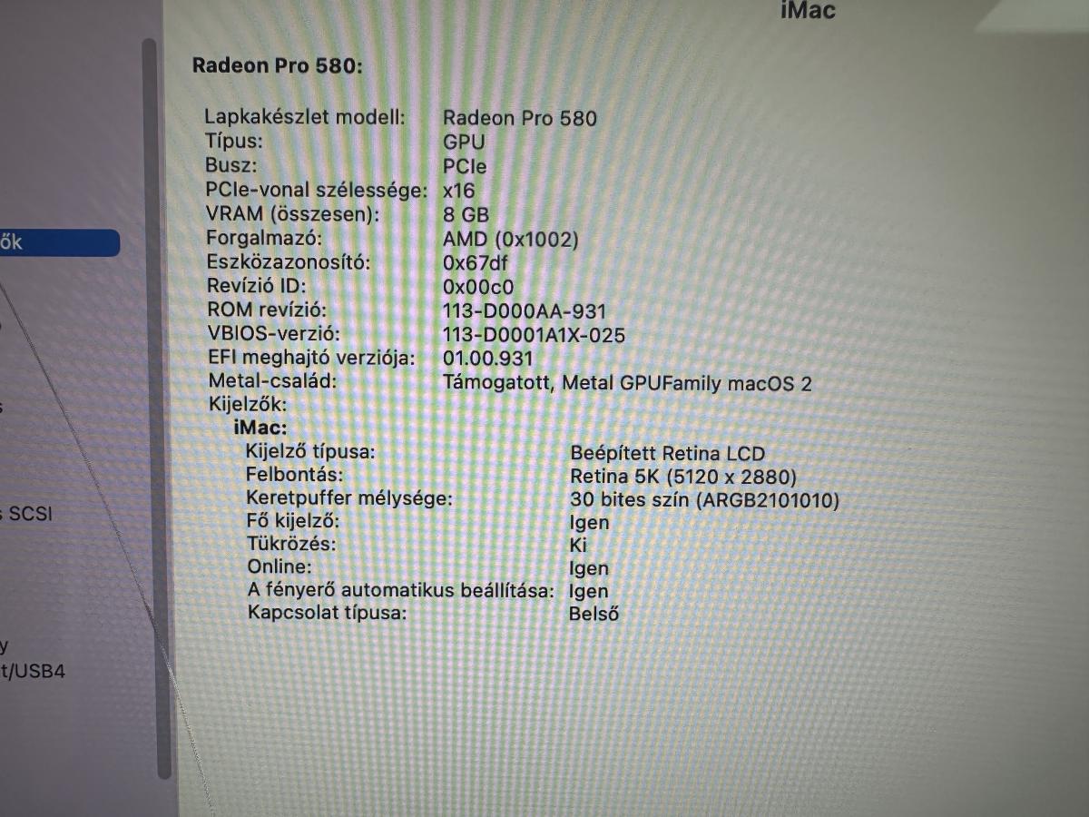 Apple iMac 27" RETINA 5K 2017 ( A1419) Core i5 -3.8Ghz 7600K 3.7 8GB RAM/ 500GB SSD  RADEON PRO 580/8G