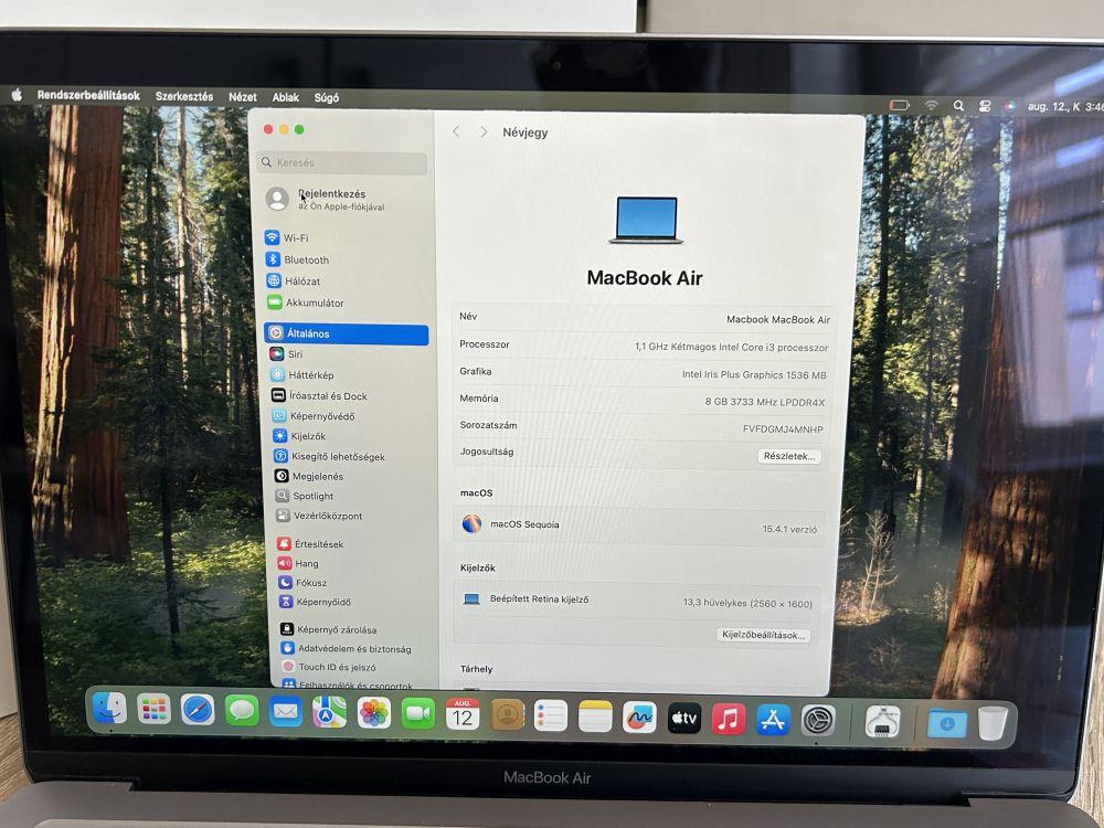 Apple MacBook Air 2020 13" Retina 9,1  Intel I3-1000NG4 1.1GHz 8GB / 256G SSD Space Gray