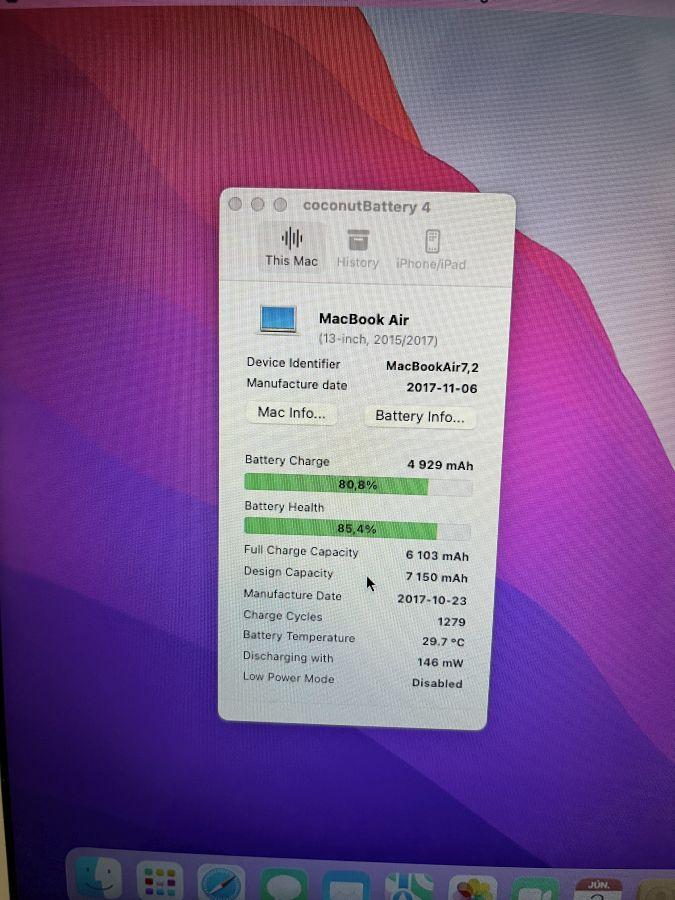 Apple MacBook Air 2017 13" Intel i5 1.8GHz 8GB / 128G SSD Silver 