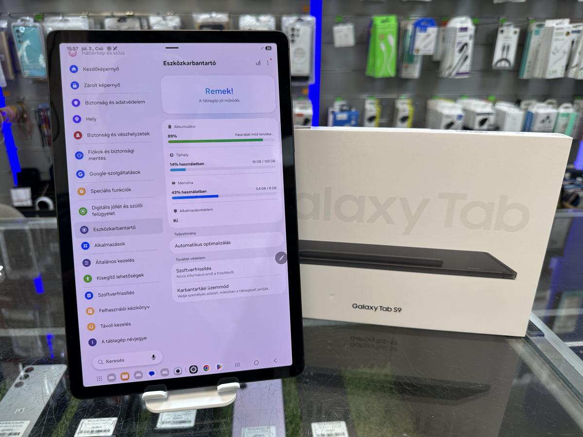 Samsung Galaxy Tab S9 11" Wifi 128/8GB T&aacute;blag&eacute;p+ S Pen(SM-X710), HASZN&Aacute;LT