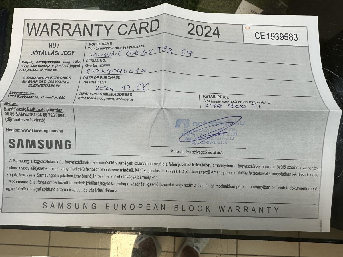 Samsung Galaxy Tab S9 11" Wifi 128/8GB T&aacute;blag&eacute;p+ S Pen(SM-X710), HASZN&Aacute;LT