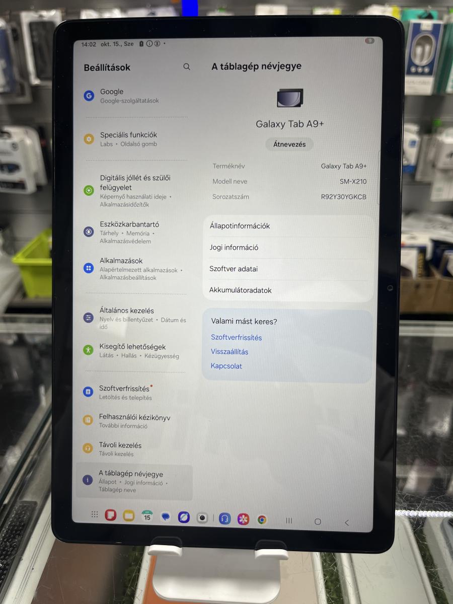Samsung Galaxy Tab A9+ 11" (SM-X210) 4G/64GB Wifi tablet , fekete