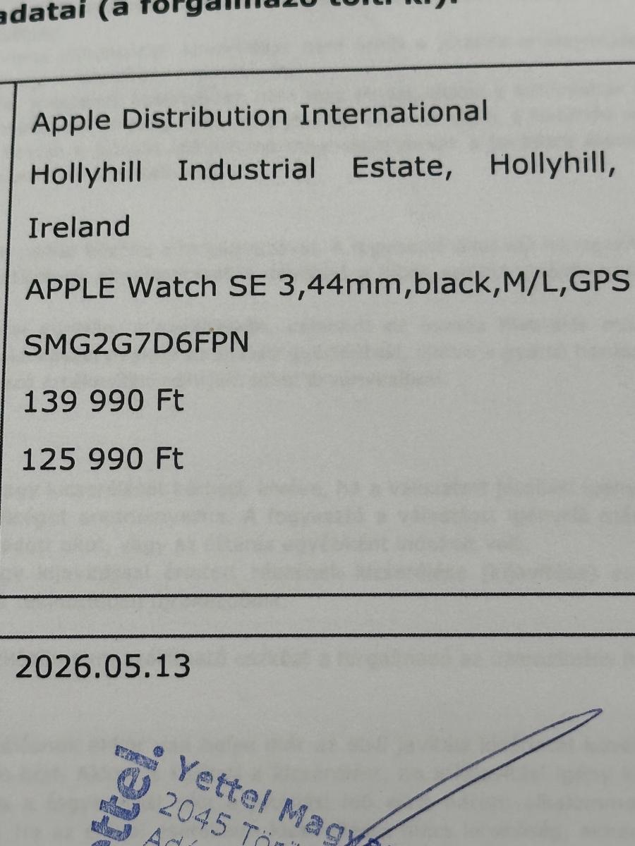Apple Watch SE (Gen3) 2025 44mm fekete 